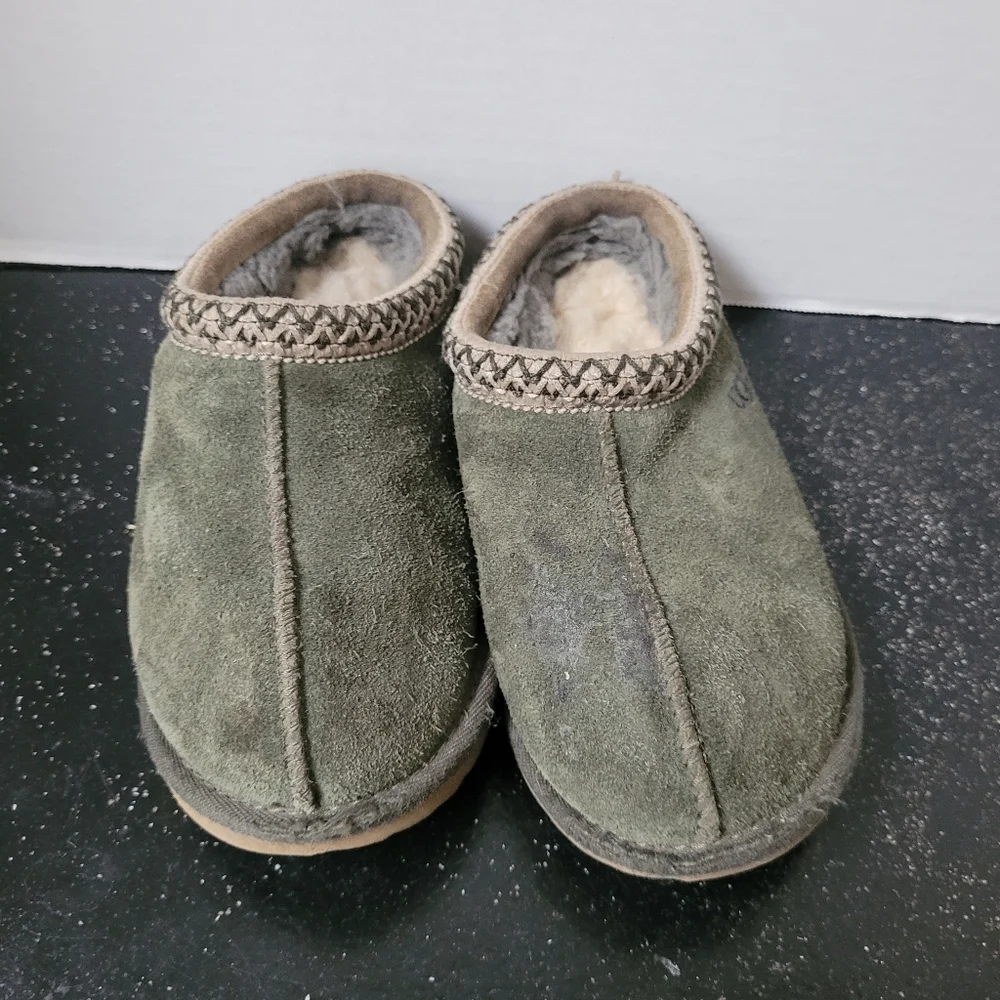 Ugg Cozy Green Suede Slippers